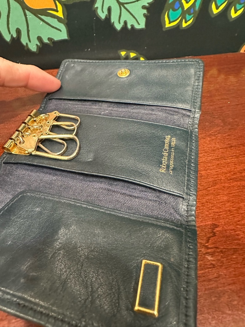 Vintage Roberta di Camerino Leather Key Holder Wallet R Logo Belt Motif Italy - Picture 6 of 10